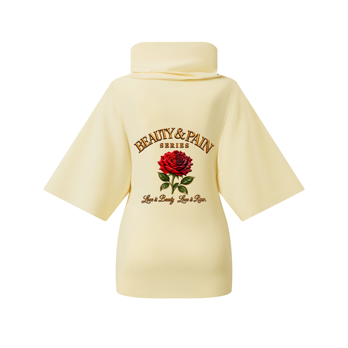 Gracefully Unbothered Batwing Turtleneck Top