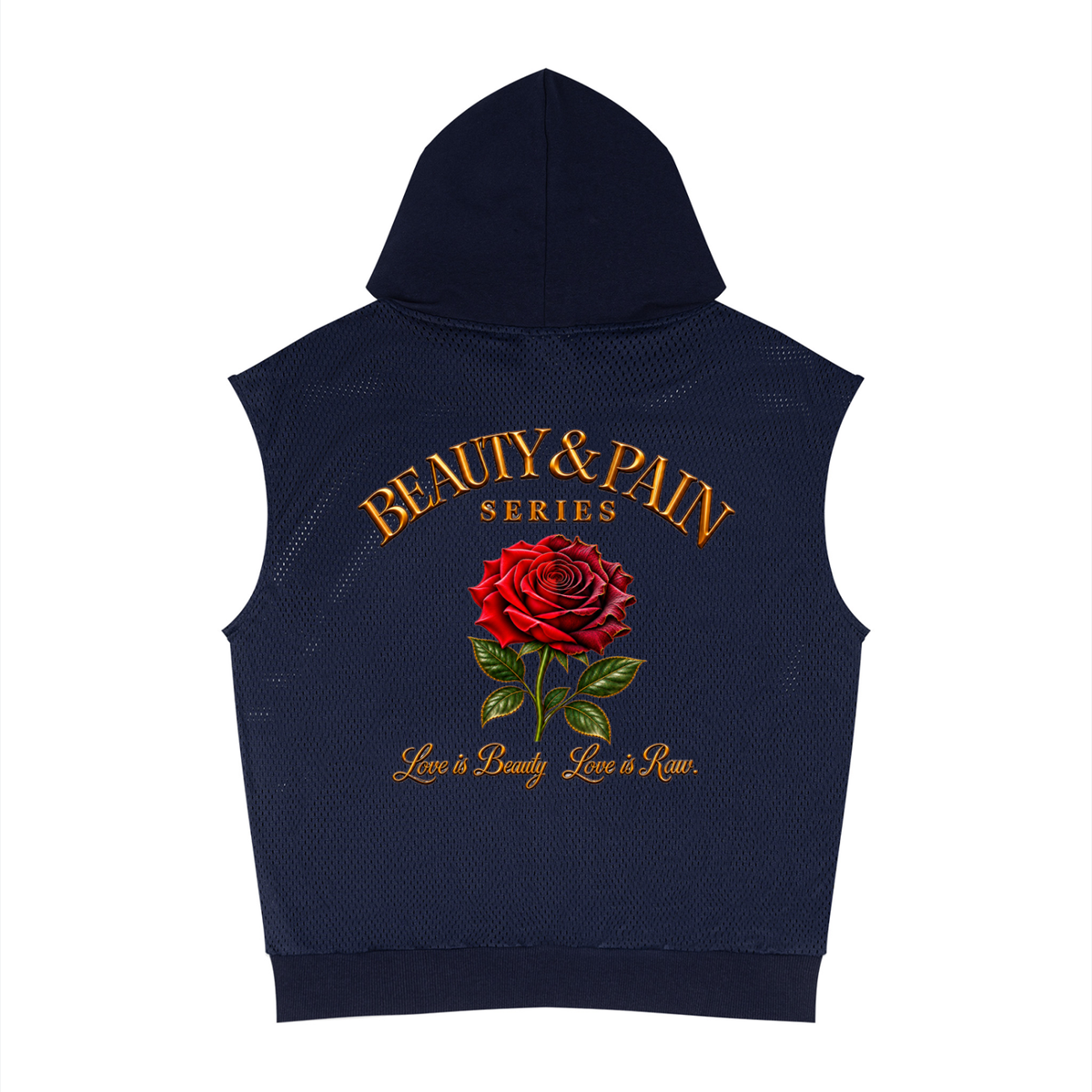 Built Different Panel Mesh Sleeveless Hoodie