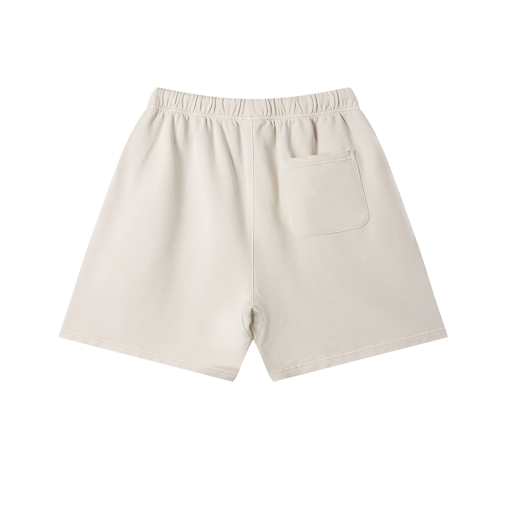 BeautyandPainSeries,VintageCollection,CreamShorts,VintageWash,Unisex,Streetwear,LuxuryStreetwear,100PercentCotton,360GSM