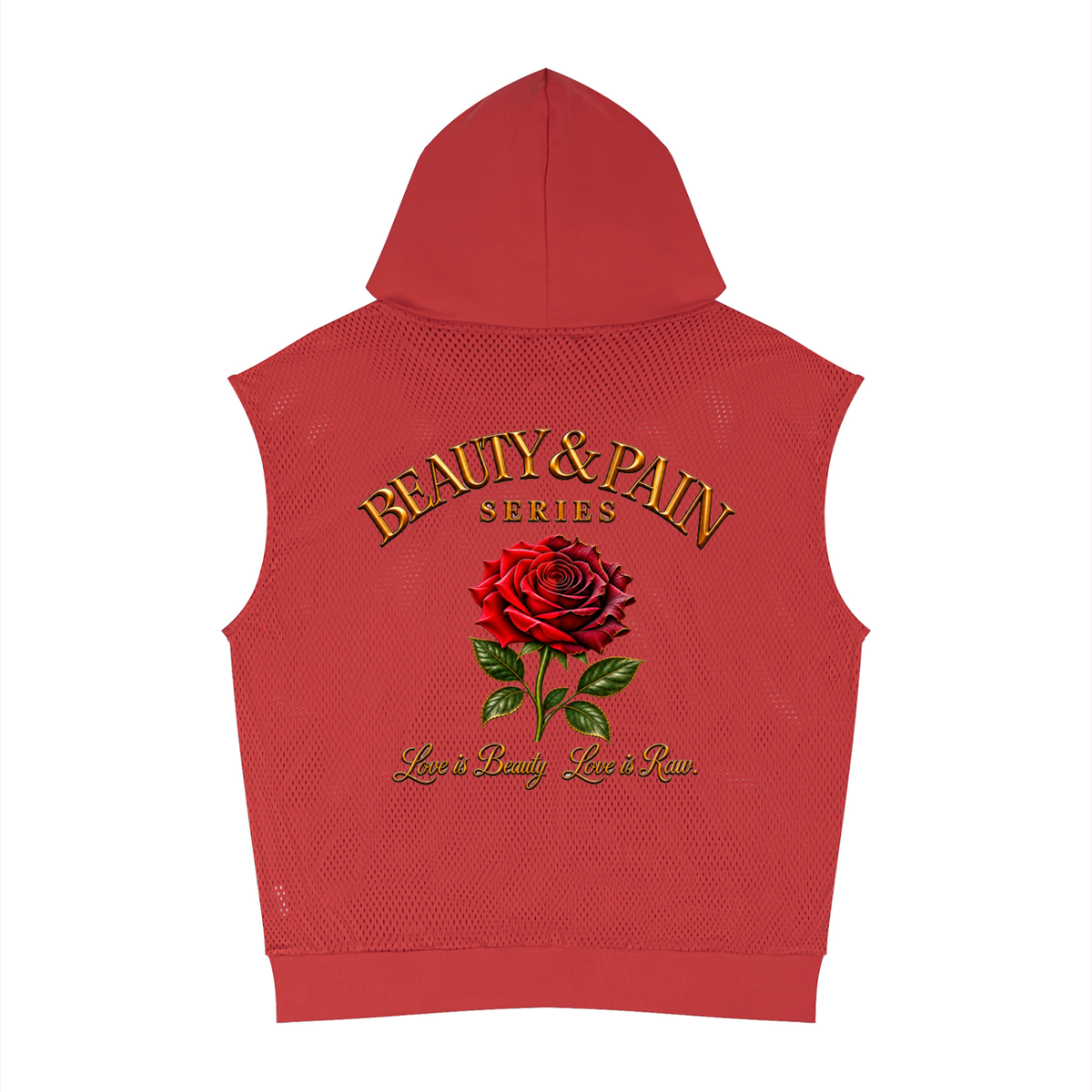 Built Different Panel Mesh Sleeveless Hoodie