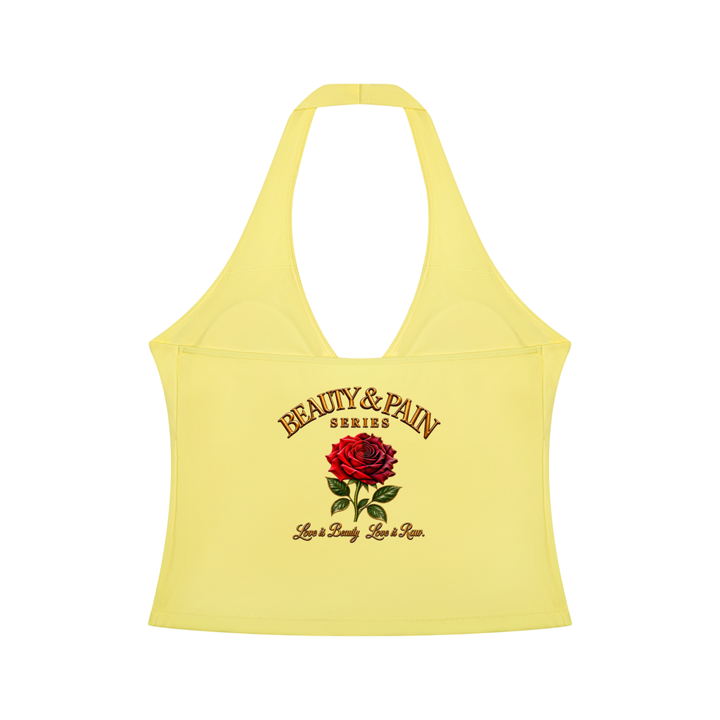 Fearless Bloom Runched Halter Yoga Tank Top