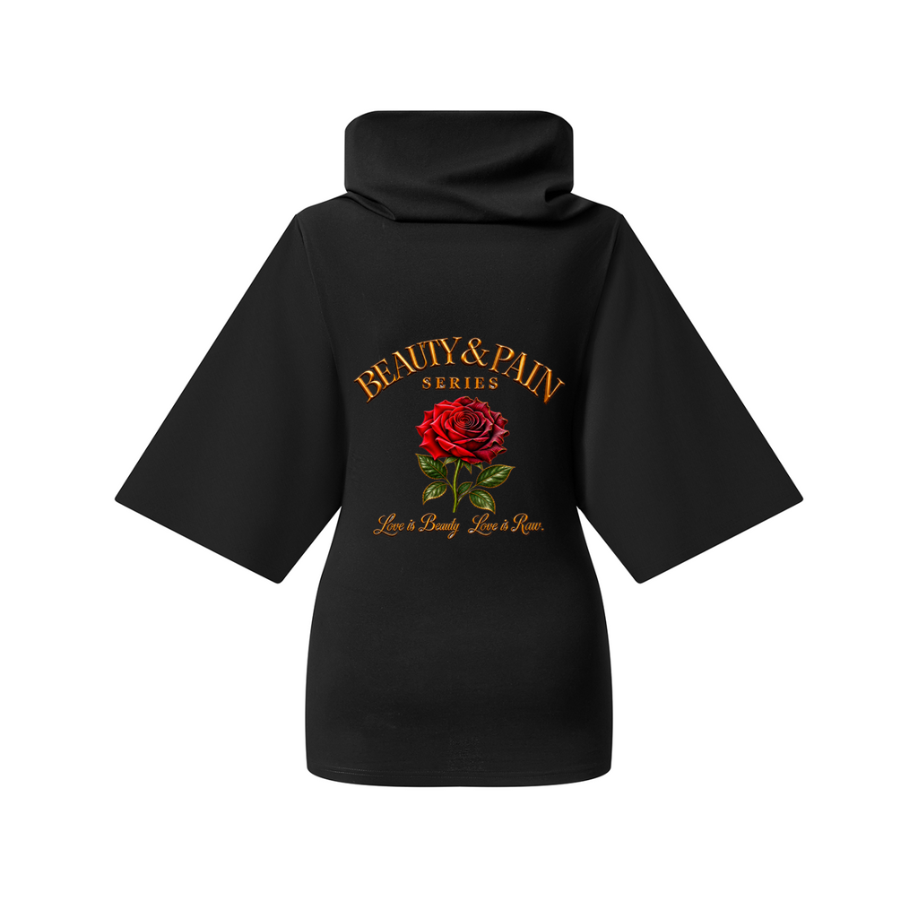 Gracefully Unbothered Batwing Turtleneck Top