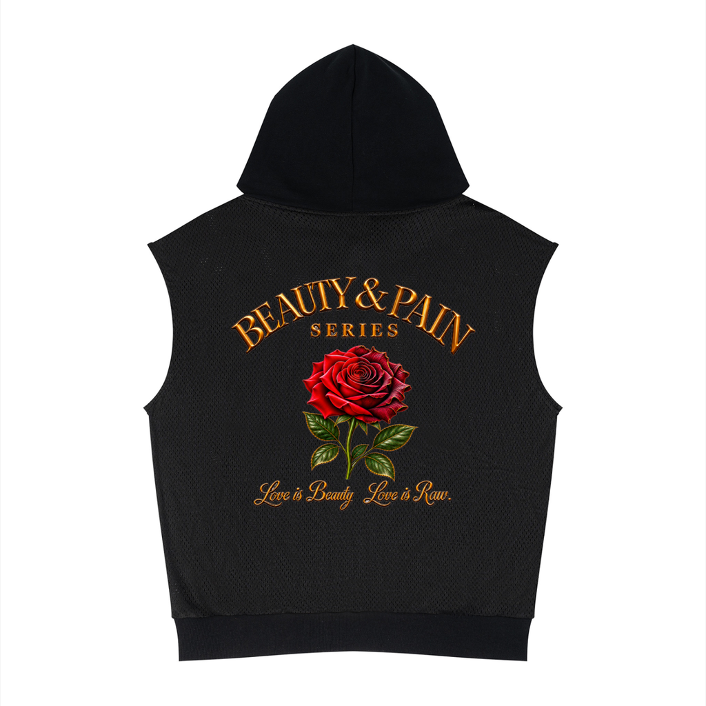 Built Different Panel Mesh Sleeveless Hoodie