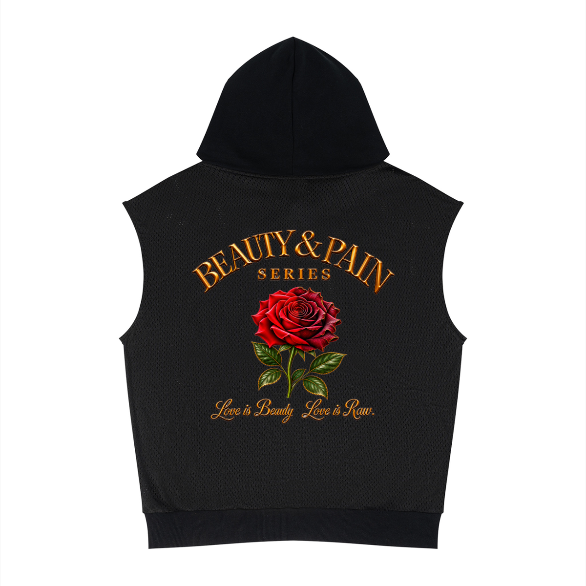 Built Different Panel Mesh Sleeveless Hoodie